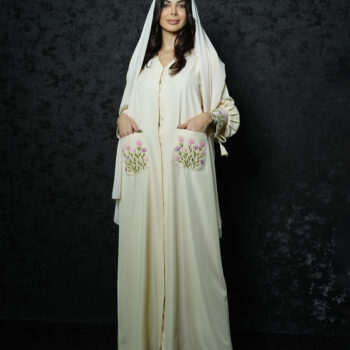 Gg abaya creamy yellow
